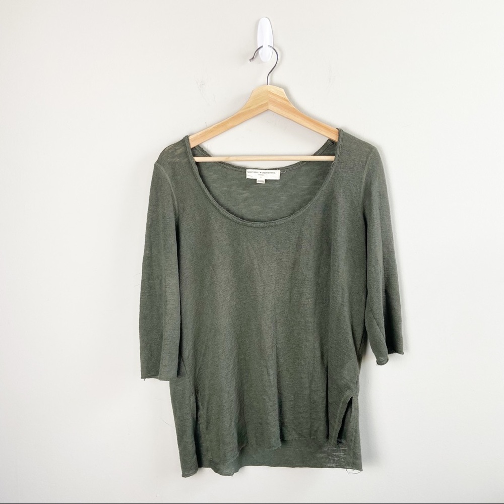 Urban Outfitters Project Social T Olive Green Knit Long Sleeve Top